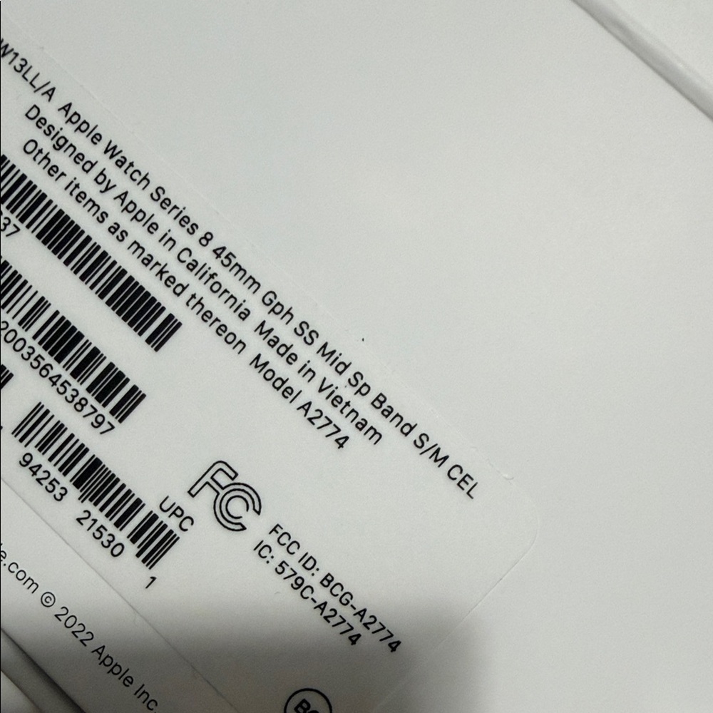 Apple Watch Stainless Steel Series 8 45mm w/ Black Band S/M - Picture 12 of 12